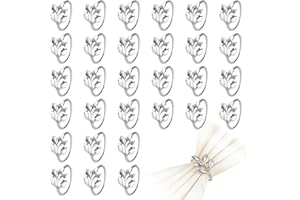SITAKEGS 30PCS Set di Oortatovaglioli a Foglia, Fermatovaglioli in Metallo per Decorazioni da Tavola, Porta Tovaglioli Stoffa Ornamento per Matrimonio Ringraziamento Natale Autunno Cena di Pasqua(argento)