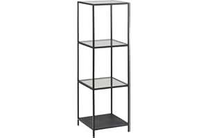 AC Design Furniture Jörn Estante Vidrio, Negro, 37 x 35 x 119.5 cm