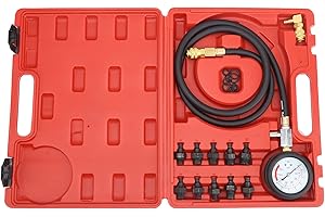 Zestaw Narzędzi do Testowania Ciśnienia Silnikowego Yctze, Miernik Ciśnienia z Ostrzeżeniem o Niskim Poziomie w Skrzynce Narzędziowej z Adapterem Złącza 90 °