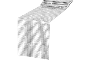 EPOKUS Disco Party Tischläufer, 30x275cm Discokugel Tischdecke, Silber Glitter Table Runner, Disco Party deko, 70er 80er Jahre Disco Thema deko, Tisch läufer für Geburtstag Tanzparty Hochzeit Tischdeko