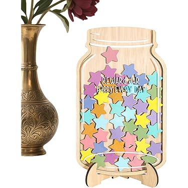 Blumen Belohnungsglas Aus Buche - 27x17cm Für Kinder & Klassenzimmer