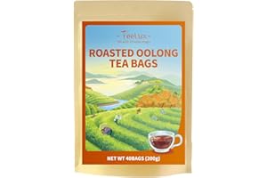 TeeLux Roasted Oolong Tea Bags 40 Count, Pure Natural Chinese Oolong Tea, Unsweetened, Caffeinated, Full-bodied for Hot & Iced Tea, Biodegradable Tea Bags