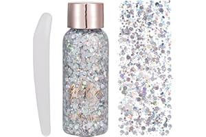 Layhou 35g Lentejuelas de sirena con purpurina líquida, Cara purpurina maquillaje, sombra de ojos, gel para el cuerpo Deslumbrante, festival accesorios, para de Ojos Maquillaje y Pelo Arte Corporal