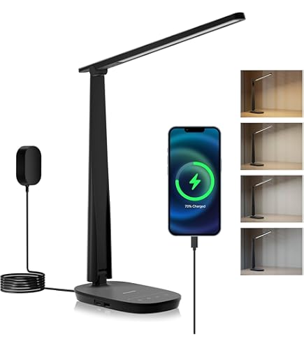 Lampada Da Scrivania LED Oxylops - Touch Control, 10 Luminosità, USB Charge, Pieghevole, Protezione Occhi - Foto 8