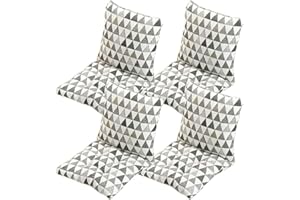 JORTUIO Juego de 4/2/1 Cojines con Respaldo para Silla, 40x40cm Cojín Acolchado de Respaldo Bajo,Cojín Acolchado para Silla de Jardín con Correas de Sujeción Cojín De Asiento para Silla De Comedor ( Color : #