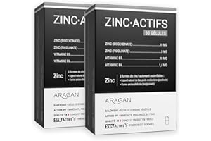 ARAGAN - Synactifs Lot de 2 Zincactifs - Complément Alimentaire Immunité et Peau - Zinc, Vitamines B5 et B6-120 gélules - 2 mois de prise - Fabriqué en France