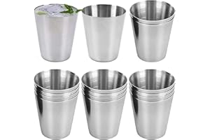saijer Verres à Shot en Acier Inoxydable,16 Pcs Tasses Gobelet Bière en Acier Inoxydable Empilables et Portables Verre à Shoot Shooter Verre Gobelet à Shoot Verre à Schnaps Whisky Rhum(30 ml)