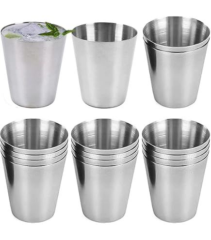 Stanless Steel Shot Glasses 40ml - Pack of 4 | bar@drnkstuff Metal