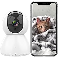 ANTELA Telecamera IP Wi-Fi da interno orientabile 355°/90°, per sorveglianza PTZ , WiFi 2,4GHz&5GHz,audio a 2 vie,visione not
