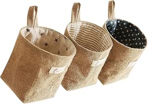 Stylisches Leinen-Aufbewahrungsset – 4 Faltbare Organizer-Taschen Mit Haken Für Wand & Tisch