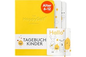 HappySelf – Das preisgekrönte Tagesjournal im Alter von 6-12 Jahren zur Förderung des Glücks, zur Entwicklung positiver Gewohnheiten [Deutschsprachige Ausgabe] für Kinder (Gelb)