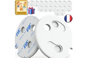 HOMYBABY® Cache Prise Bébé FRANÇAIS- Type E Plug [PACK x20] - Cache Prise Electrique Bebe - Sécurité Domestique - Puériculture pour Protection Prise Courant Électrique + E-BOOK