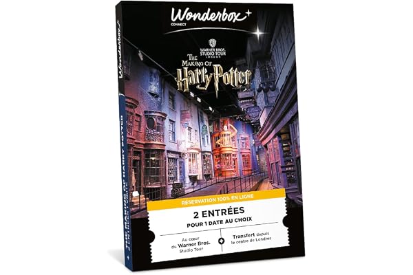 Wonderbox Connect - Coffret Cadeau - Harry Potter Studio - 2 entrées pour 1 Jour au Choix + Transfert en Bus Aller-Retour - Londres - Parc à thème - Validité 27 Mois