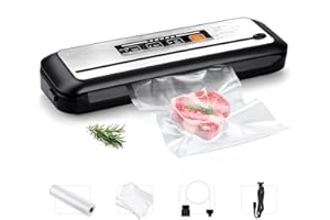 INKBIRD Machine Sous Vide Alimentaire INK-VS01P, Appareil de Mise Sous Vide Automatique avec Cutter pour Aliments Secs et Humides, Rangement Facile à Nettoyer avec Kit de Démarrage 5 Sacs et 1 Rouleau