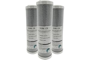 DESINEO Lotto di 3 cartucce di Carbone attivate - sedimenti 5 Micron per Porta Filtro da 10 Pollici