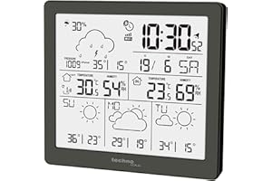 TECHNO LINE WD2200 - Stazione meteo con 3 giorni previsioni meteo, incluso trasmettitore esterno, dati sulla stazione e sul cellulare (app direct weather)