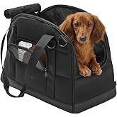 LARKSON Carrier for Small Dogs up to 12 kg Black - Tjark | Carrier Bag for Dogs and Cats by Plane - Meets Most Airline Standa