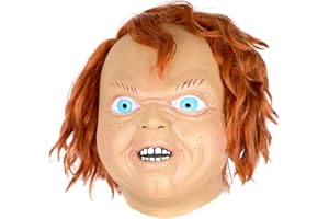 Yearsahrk Chucky Máscara de terror fantasma Scary Killer Chucky Máscara de cabeza completa para carnaval, Halloween, cosplay, accesorios