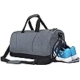 FATMUG Sports Duffel Gym Bag for Men & Women, Large Capacity with Wet Pocket & Shoe Compartment-Dark Grey 27L
