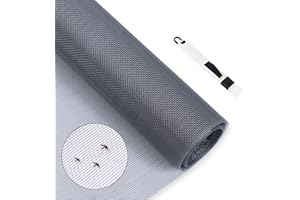 RICOFOT Fliegenschutz Fenster, 120 x 250 cm Fliegengitter Fenster, grau Fliegengitter, Insektenschutz Fenster, Anti-UV Mückennetz Fenster, Fliegennetz Fenster Für Mückenstiche Geeignet