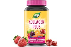 ‎NATURE'S WAY BIRD PRODUCTS Kollagen Gummibärchen mit 2500 µg Biotin I Erdbeer Geschmack I 255 mg Collagen Peptide mit Zink gegen unreine Haut und Silizium I Haut und Haar Vitamine I Vegetarische Vitamin Gummies I 60 Stk