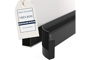 BKSAI Boudin de Porte Isolant Froid 80cm Bas de Porte Isolant - Sans Colle - Pas Abîmer les Portes - Dessous de Portes pour Anti Courant d'Air Isolation Froid Anti Bruit