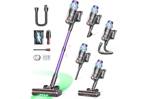 ‎POWERFFY Powerffy Akku Staubsauger 600W/50kPa/65Min, Staubsauger Kabellos mit 1M Schlauch, Aromatherapie, Wandladestation, Staubbehälter-Schaber(1,5L), Automatikmodus, für Tierhaare Teppiche Hartböden Auto