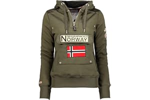 Geographical Norway GYMCLASS Lady - Sudadera para Mujer, con Capucha y Bolsillos Canguro, Manga Larga, Informal y cálida, Deportiva