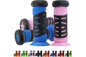 TOKSEO Poignées de vélo Rouges et Orange pour Enfants, sécurité par Protection Contre Les Chocs, Calibre 22 mm, Longueur 95 mm, poignées de Guidon en Caoutchouc pour Scooter, vélo pour Enfants