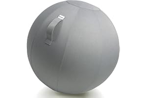 Backerz Siège Ballon - Ballon Ergonomique Bureau & Yoga Chaise Ballon en Taille 55CM 65CM 75CM - Capacité 110kg, Housse en Lin Doux Lavable - pour Une Bonne Posture Ballon pour Le Bureau