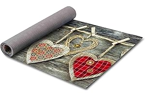 HomeLife il Tappeto Cucina Antiscivolo Lavabile in PVC, 100% Made in Italy: Tappeto Passatoia Cucina Lavabile in Vinile per Proteggere i tuoi Pavimenti da Olio e Macchie [Cuori Appesi Rosso - 52X120]