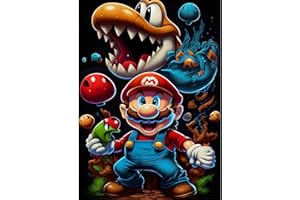 DPHERO Bricolage Dessin Animé Diamond Painting, 5D DIY Super Mario Diamant Painting Kit Complet, Peinture Diamant Artisanat Strass Painting pour Adultes Enfants, Décoration Intérieur 30x40cm