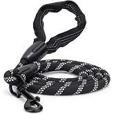 REVER Heavy Duty Reflective Braided Nylon Dog Leash | Ergonomic solid handle, reflective material and 360&deg; anti-tangle hook,