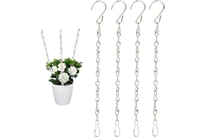 AEYURUID Chaîne Suspendue avec Chain Clip,Silver Hanging Basket Chain,Paniers Suspendus pour Pot Suspension Plante Jardiniere Exterieur Mangeoires, Plante, Pots De Fleurs Jardinières Lanternes Ornement