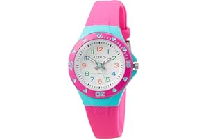 Lorus Kids zegarek dziewczęcy ze stali nierdzewnej, różowo-turkusowy, One Size, Dzieci