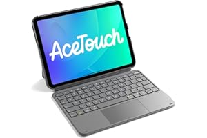 Inateck Coque Clavier pour iPad 11e/10e Gén, pour iPad 10e (10,9")/ 11e (2025 A16), Air 11" M3/M2, Air 6/5/4e, Pro 11 4e-1re, Clavier Ultraléger Détachable avec Pavé Tactile, Gris AceTouch