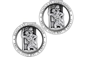 HJZHII 2 Stück Auto Heiliger Christopherus Visier Medaille Clip, St. Christopherus Abzeichen Clips Religiöse Auto-Medaillen Visier Bless Driving Safety Clip für New Driver Baby Driver Familie Freund