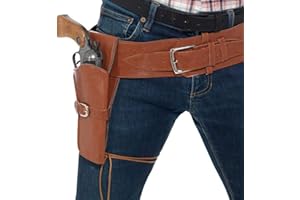 FANCY DRESS VIP Adult's Cowboy Faux Leather Single Holster and Belt