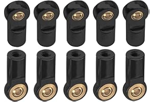 SHARE GOO 10Pcs ShareGoo M3 Tie Rod End Ball Head Holder Link 3mm Thread Ball Joint Compatible with Tamiya Redcat HSP Traxxas Axial SCX10 1/10 RC Car Truck Boat DIY Robot Airplane,L22mm (Black)