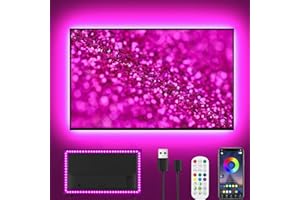 Ylatoial Striscia LED TV Retroilluminazione Intelligente 5M, 16M Colori Luce Led, App+Telecomando, Sincro Musica, USB, TV 50"- 75", Home Theater/Gaming