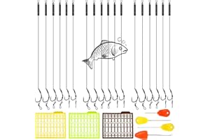 GKZB Ganci da Pesca Senza Ardiglione Carpa Amo da Pesca Attrezzatura fatta a mano per L'utilizzo in Acqua Dolce e Marina Pesca alla Carpa(18 Pezzi, 6# 8# 10#)