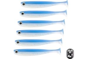 ‎NASTY BAIT Nasty Bait Gummifisch | 6,8 cm - 12,5 cm| Gummiköder| Kunstköder| Zanderköder, Hechtköder, Barschköder| UV aktive Modelle| flankende Aktion| 3D Augen|8 Farben | Aussparungen für Offsethaken