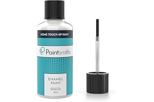 Paintsmiths Enamel Touch Up Paint – 30ml Enamel for Kitchen & Bathroom - Gloss Finish - Brush for Easy Application - Quick Drying - Chip & Scratch Repair for Radiators, Showers, Sinks (White)
