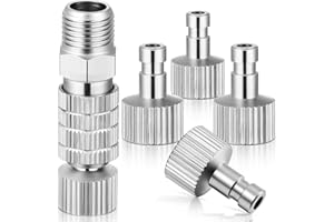 Hotop 5 Pcs Airbrush Quick Release Coupling Disconnect Adapter Kit, 1/8 Inch Female Connectors and Male Adapters Adjustment Control Valve Airbrush Accessories for Air Compressor