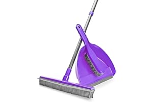 Peggy Perfect Lot de 4 balais en Caoutchouc - Couleurs Assorties - Balai + Pelle à balayer