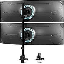 PUTORSEN Dual Monitor Stand, 80cm High Post Vertical Pile, 17-32 Inch