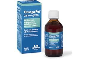 NBF Lanes | Omega Pet Cane e Gatto, Liquido 100 ml, per il Normale Mantenimento della Funzionalità Cutanea e Cardiaca