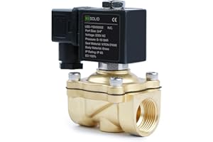 U.S. Solid Solenoid Valve Elettrovalvola in ottone G 3/4" 220 V AC normalmente chiusa 10 bar, valvola elettrica per acqua aria diesel cherosene benzina