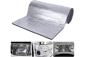 Camiraft Tapis Amortisseur D'isolation Phonique Thermique De Voiture Isolant Autocollant Imperméable,Isolation Thermique Et Sonore, pour Le Moteur/Toit/fenêtre（Argent 200cmX50cmX10mm）