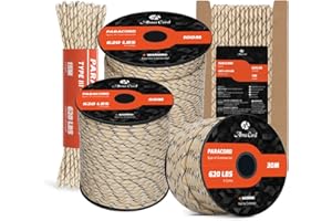 Abma Cord Paracorde 4mm 9 Brins 10m Corde en Nylon Type 3 Corde Parachute 620lbs - Max. 280 kg - Desert Camo